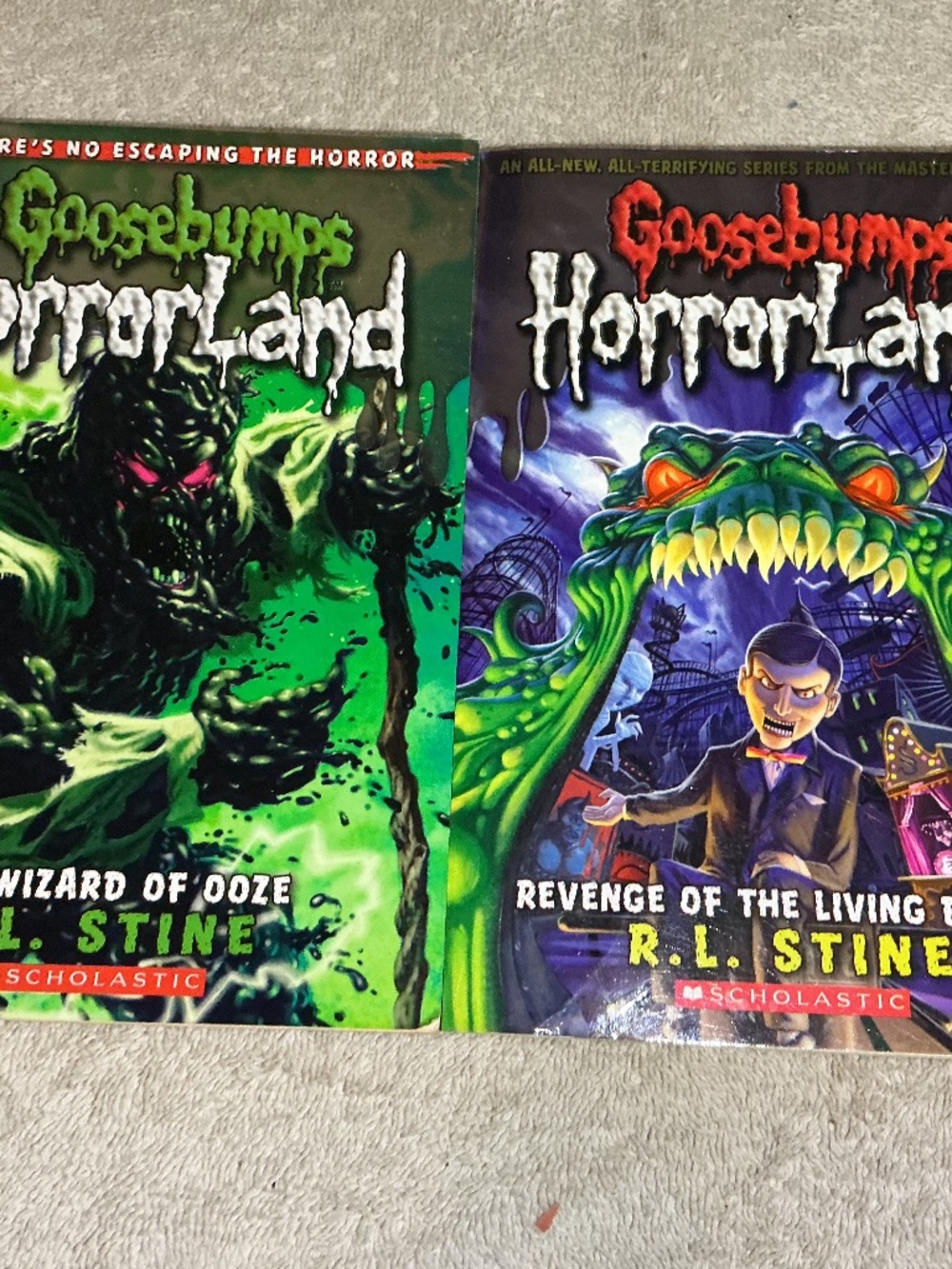 2 Goosebumps Horrorland books The Wizard of Ooze & revenge of the Living Dummy